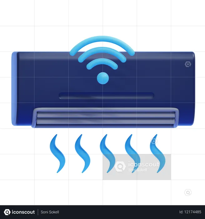 スマートエアコン  3D Icon
