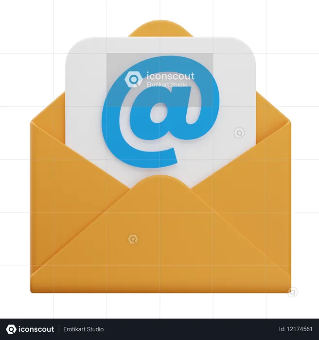언급된 이메일  3D Icon