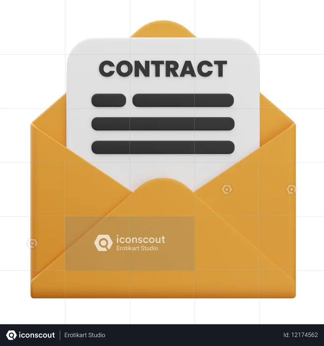 계약 이메일  3D Icon
