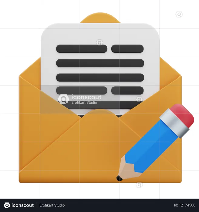 이메일 만들기  3D Icon