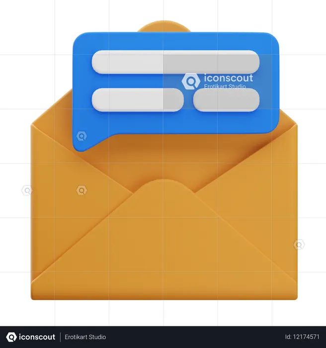 채팅 이메일  3D Icon