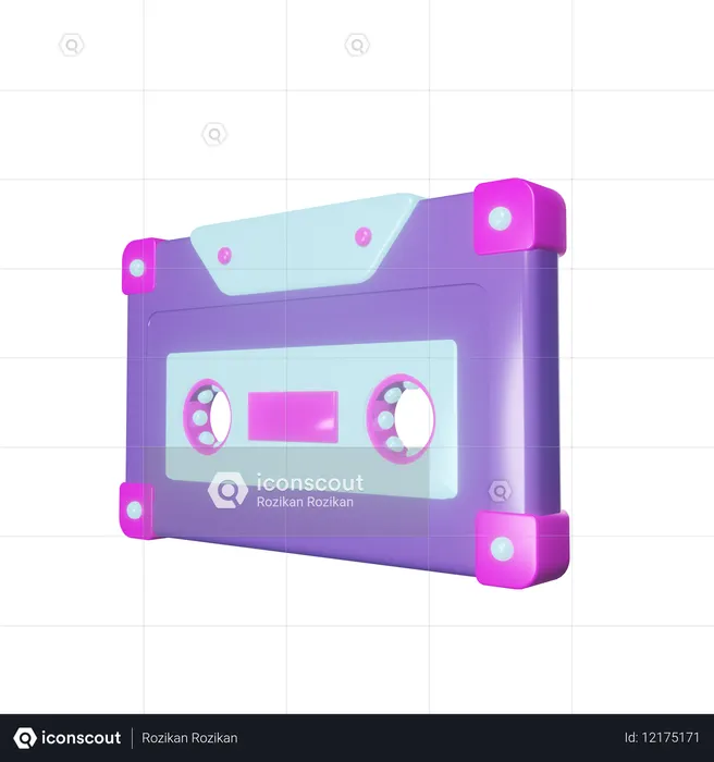 카세트 테이프  3D Icon