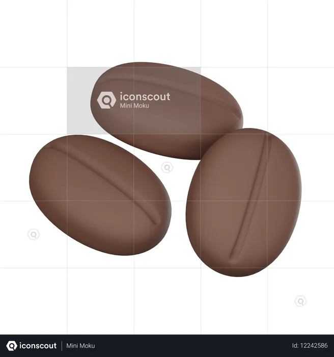 커피 콩  3D Icon