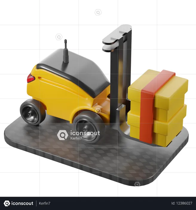 自律フォークリフト操作  3D Icon