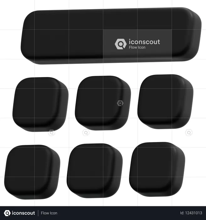 暗いダッシュボードグリッド  3D Icon
