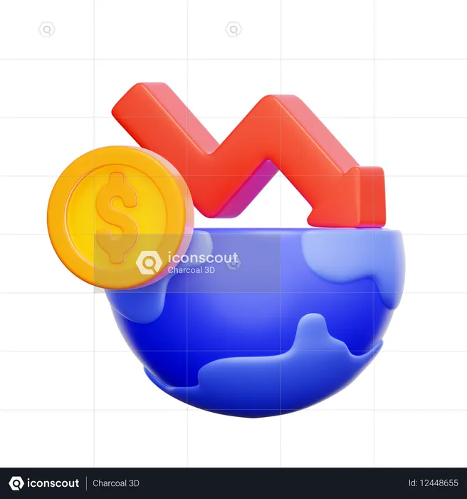 世界的不況  3D Icon