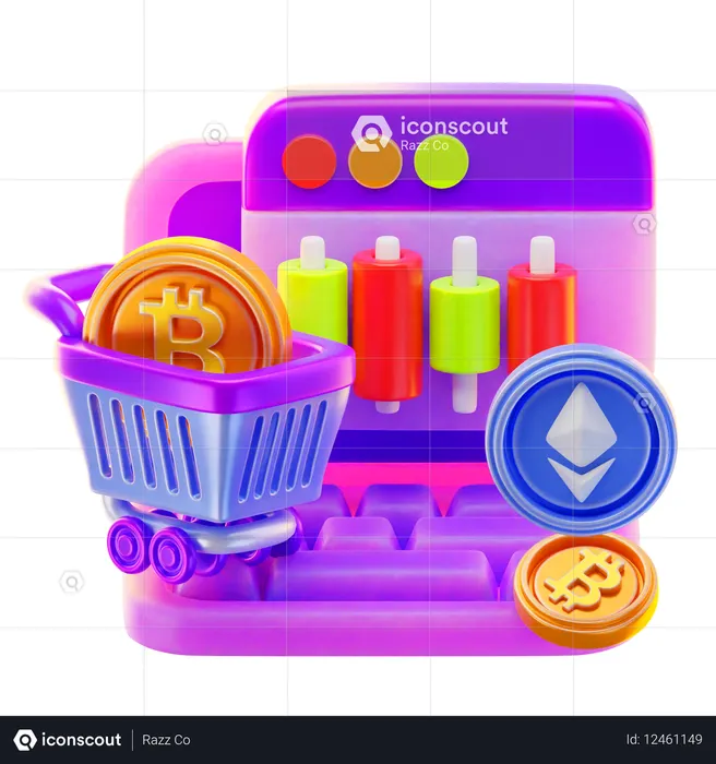 암호화폐 시장  3D Icon