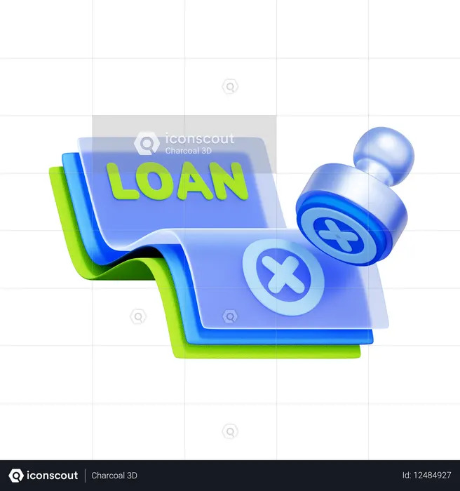 融資拒否  3D Icon
