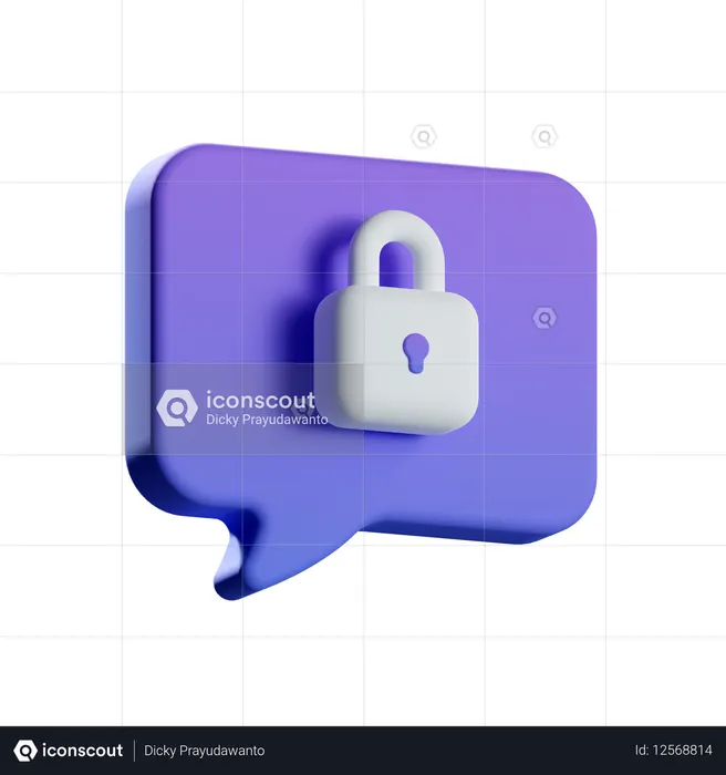 セキュリティチャット  3D Icon