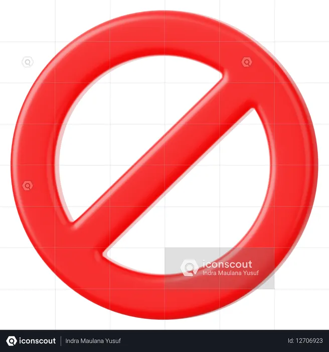 禁止  3D Icon