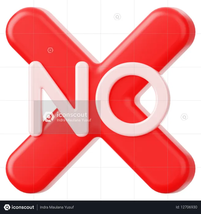 いいえ  3D Icon