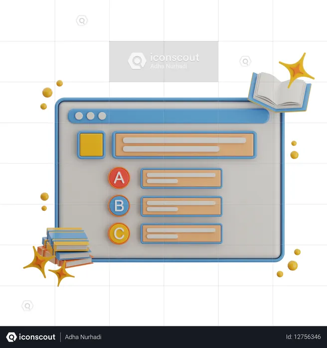 객관식 시험  3D Icon