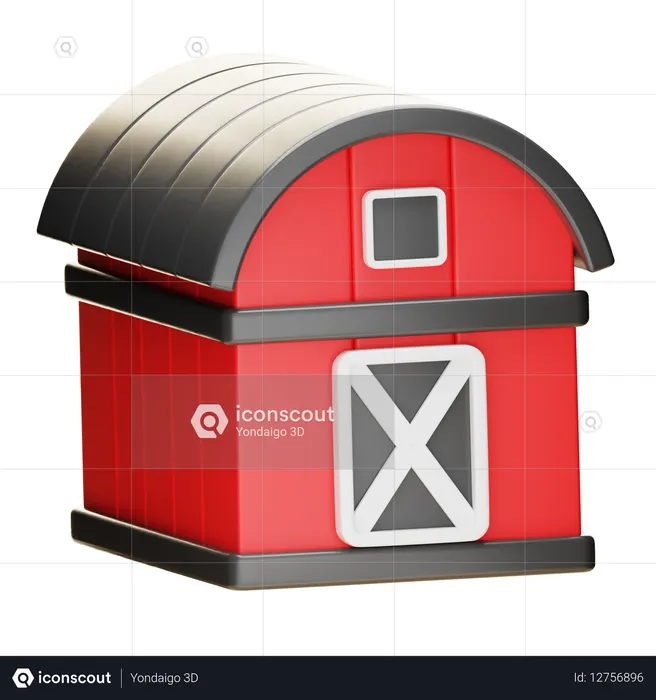 헛간  3D Icon