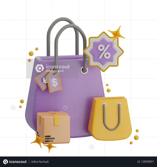 쇼핑백  3D Icon
