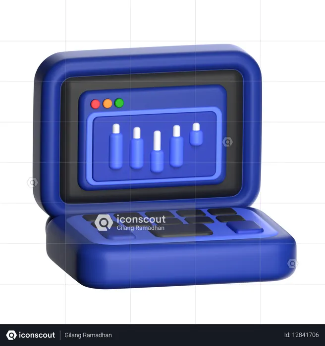 트레이딩 노트북  3D Icon