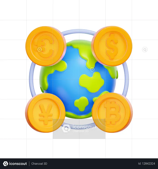 글로벌 통화 교환  3D Icon