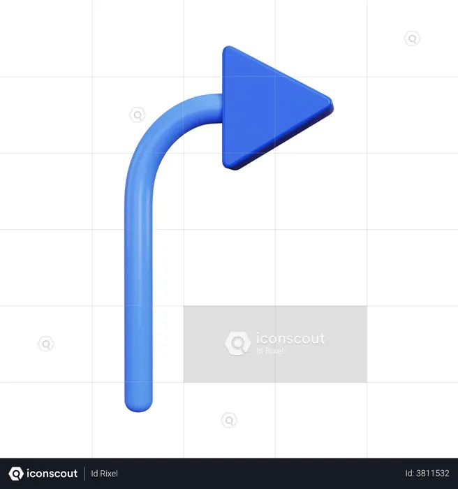 右矢印を回す  3D Icon