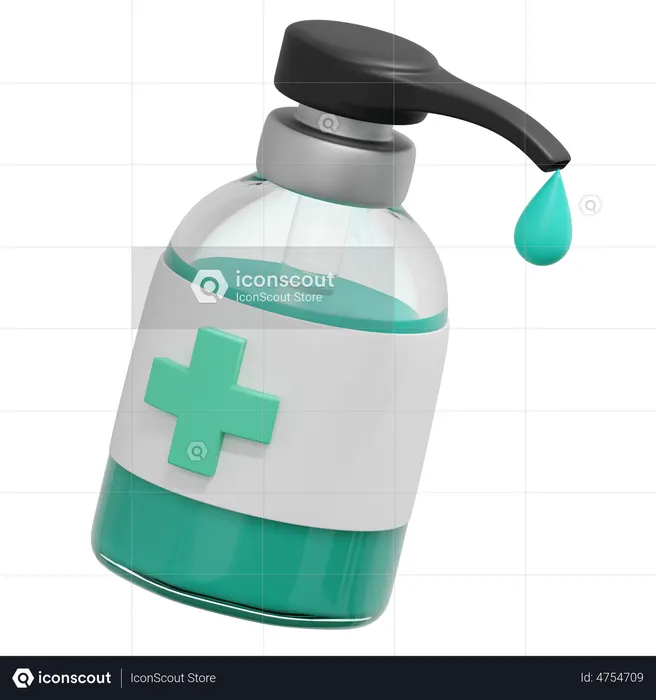 手指消毒剤  3Dアイコン