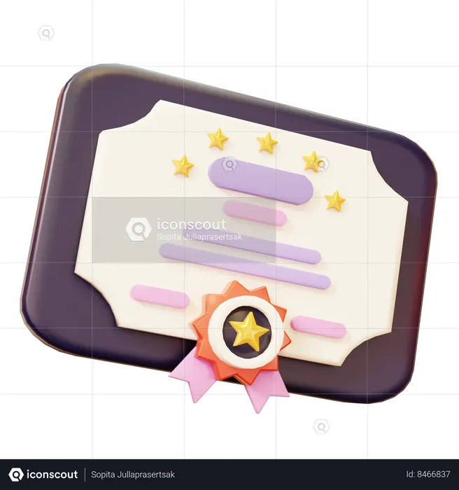 졸업증명서 획득  3D Icon