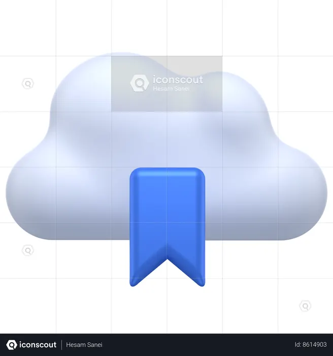 클라우드 북마크  3D Icon