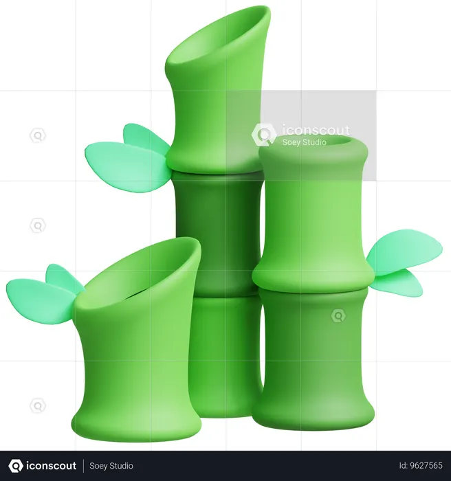 대나무  3D Icon
