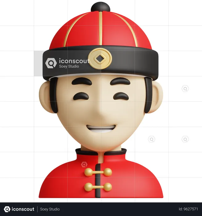 중국 남자  3D Icon