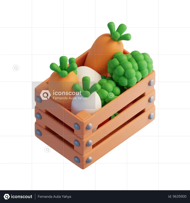 야채 상자  3D Icon