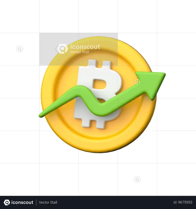 비트코인 성장  3D Icon