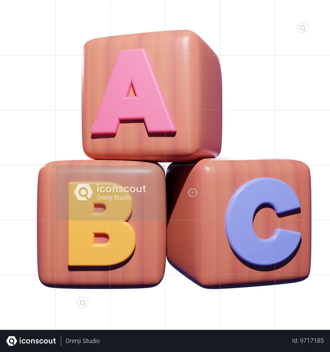 アルファベットのおもちゃ  3D Icon