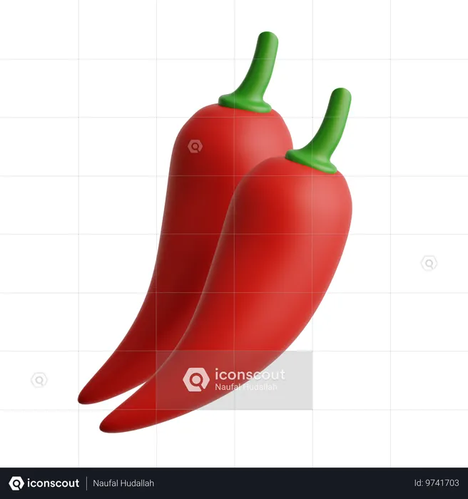 붉은 고추  3D Icon