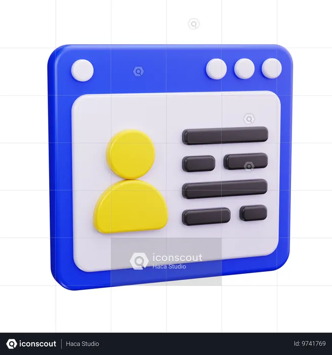 직원 이력서  3D Icon