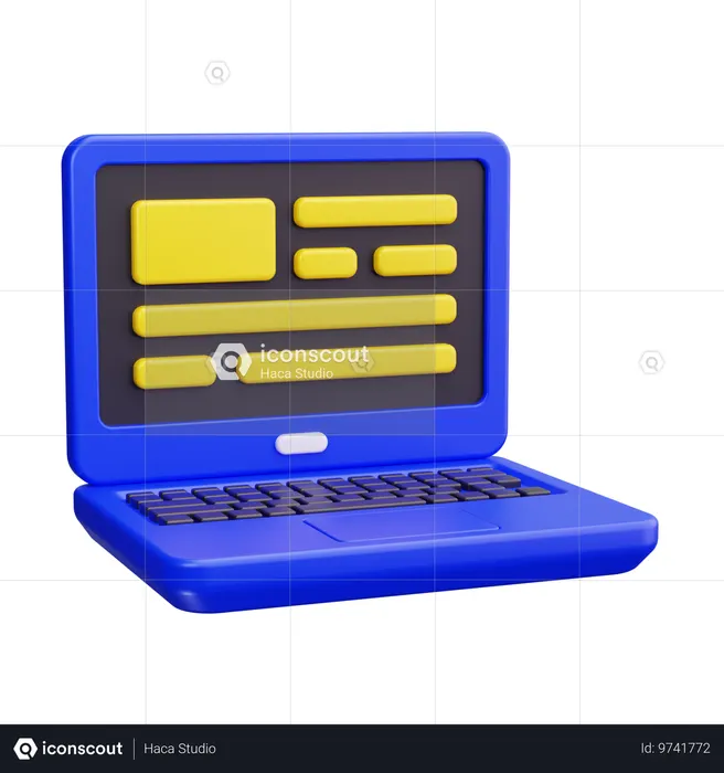 랩탑  3D Icon