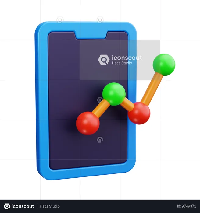 線グラフ  3D Icon