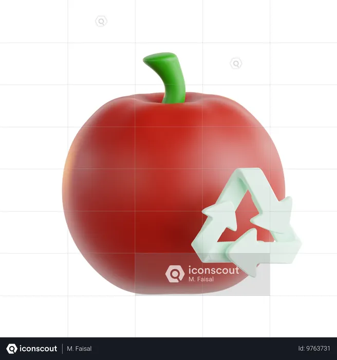 食品リサイクル  3D Icon