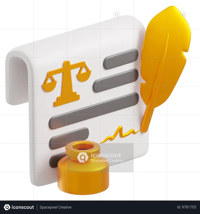 법적 증명서  3D Icon