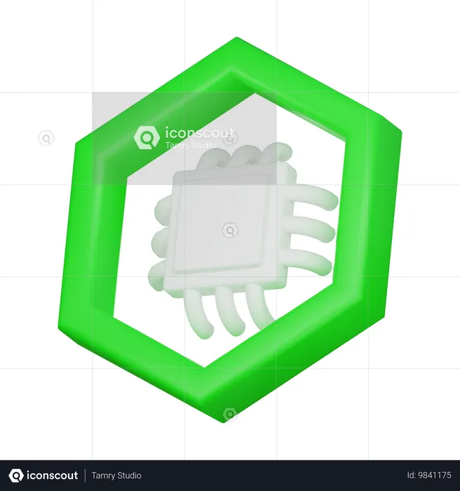 마이크로 칩  3D Icon