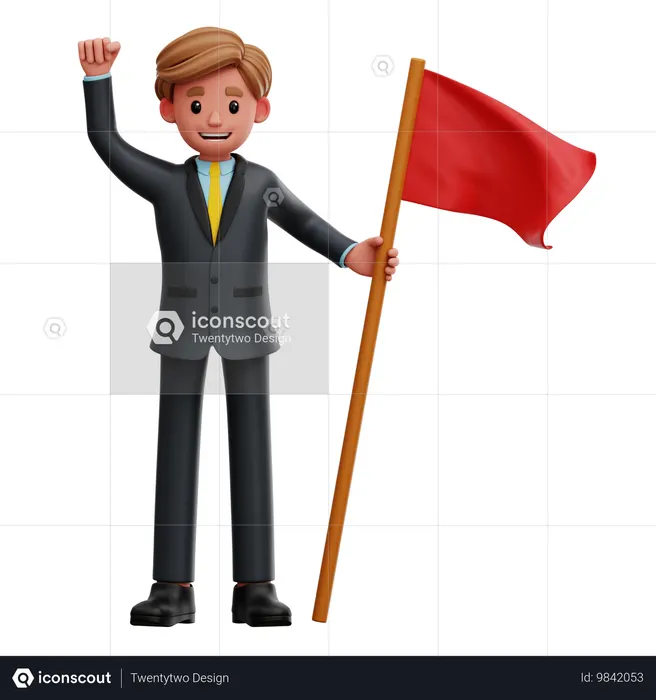 사업을 달성하는 사업가  3D Icon