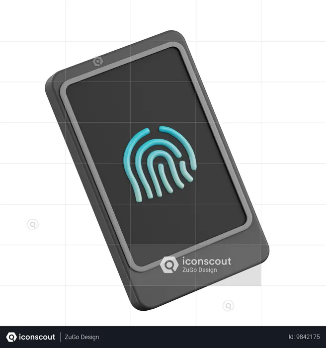 指紋ロック付き携帯電話  3D Icon