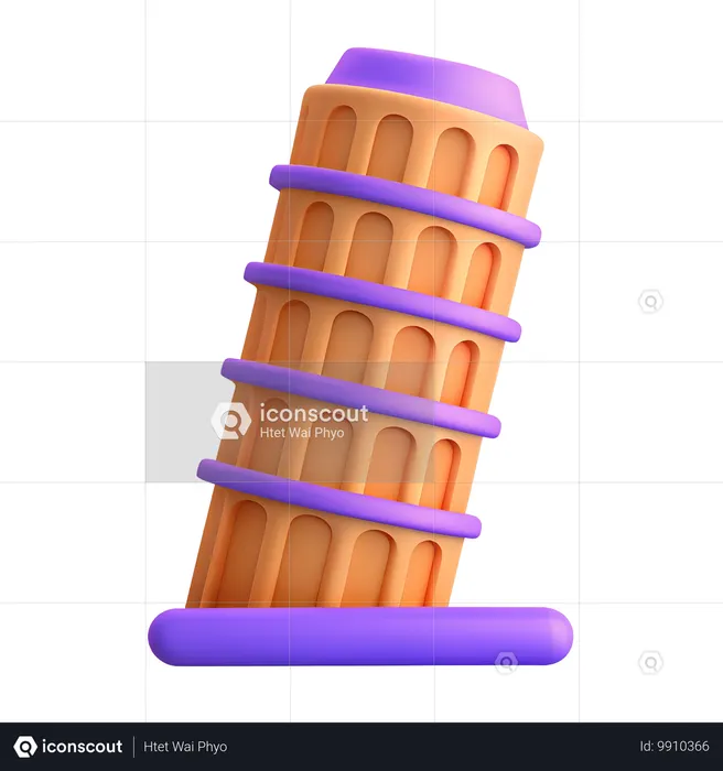 피사의 사탑  3D Icon