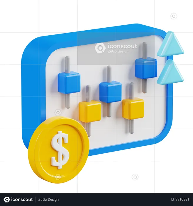 시장 성장  3D Icon