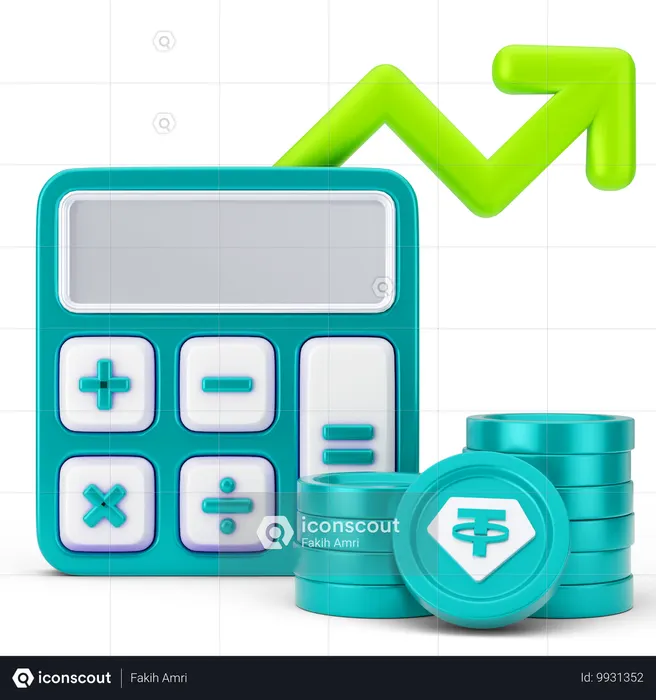 성장을 계산하다  3D Icon