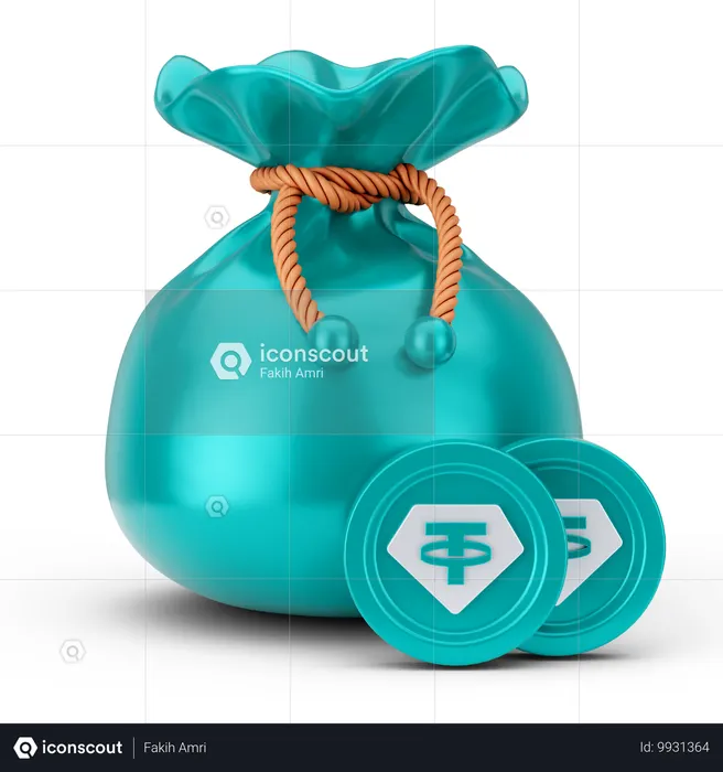 돈 가방  3D Icon