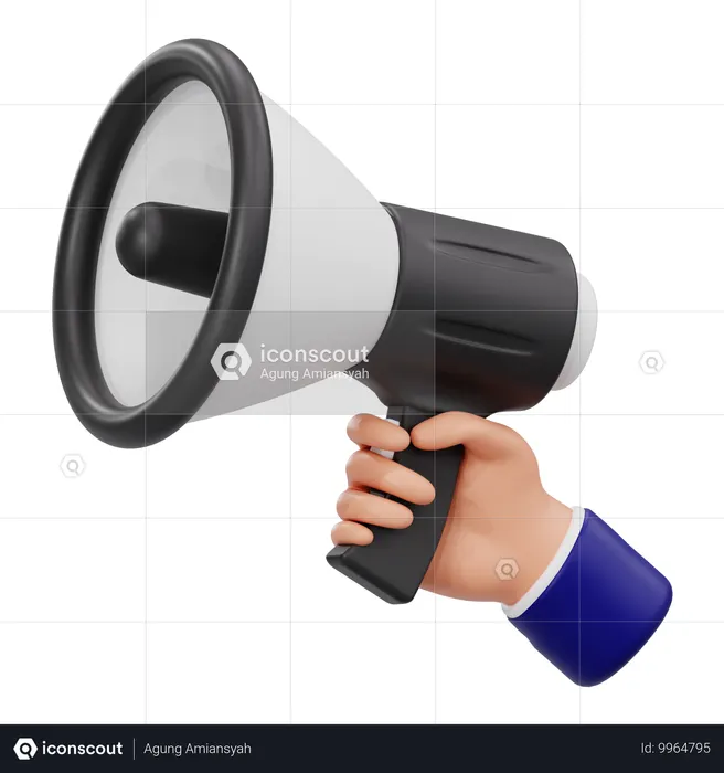 손을 잡고 메가폰  3D Icon