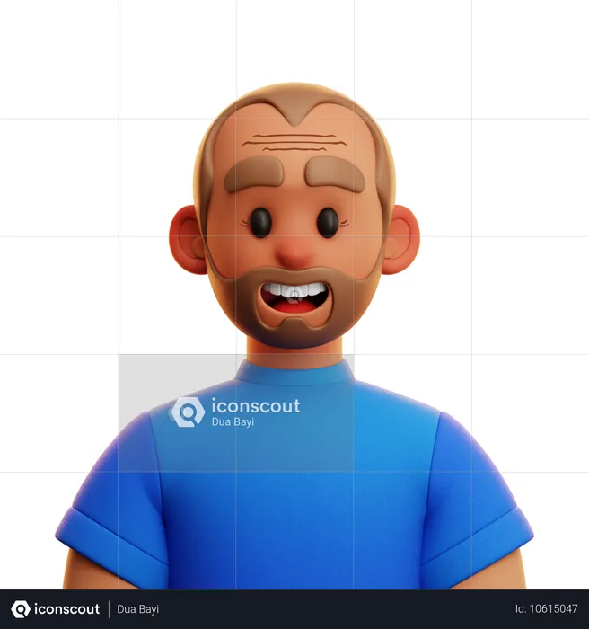 03_BLUE SHIRT MAN  3D Icon