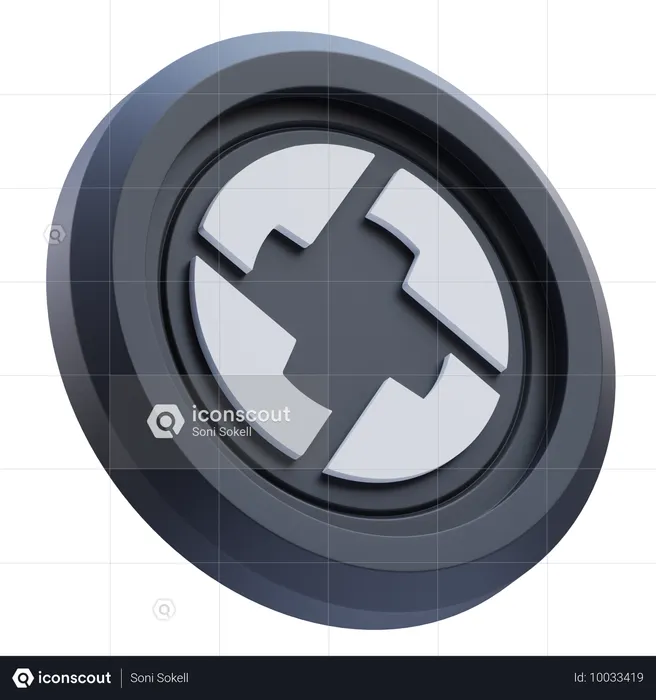 0x Protocol Cryptocurrency  3D Icon