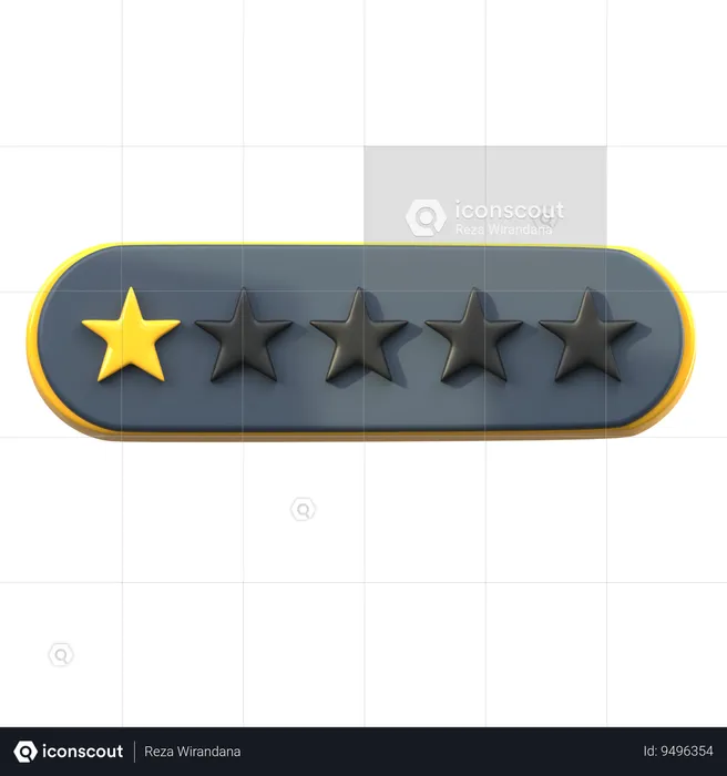 Calificación de 1 estrella  3D Icon