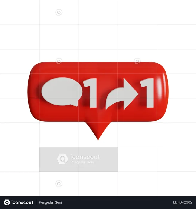 1 Comment And 1 Share Arrow Logo 3D Logo