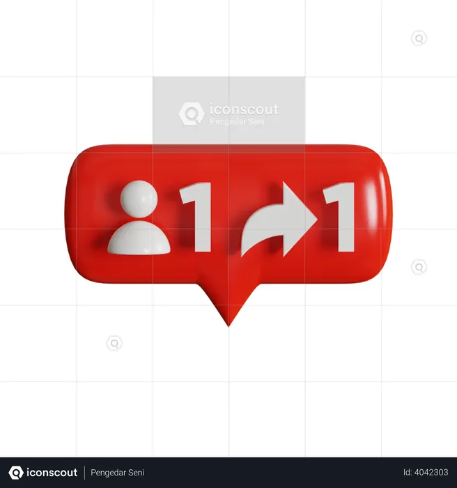 1 Follow And 1 Share Arrow Logo 3D Logo