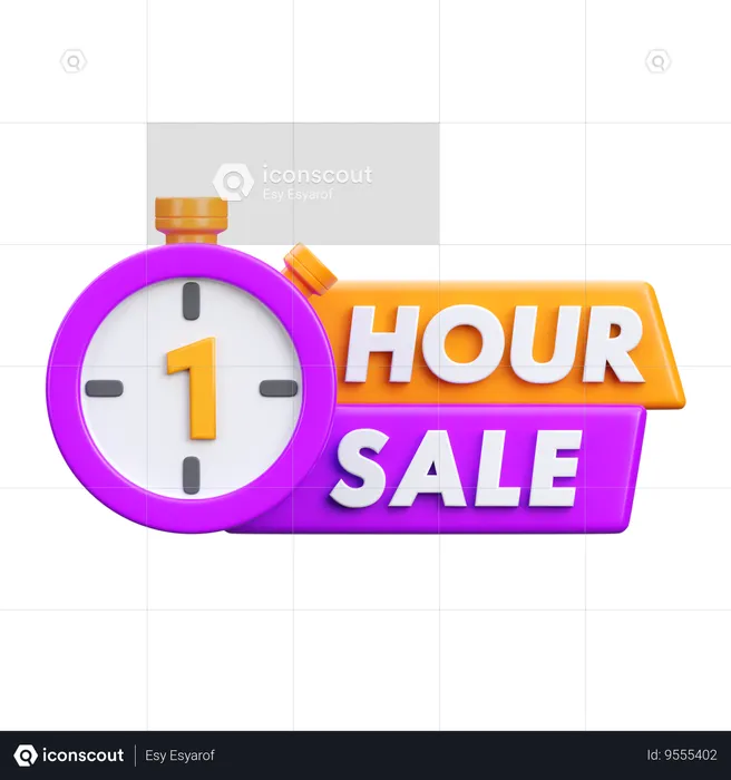 1 Hours Sale  3D Icon