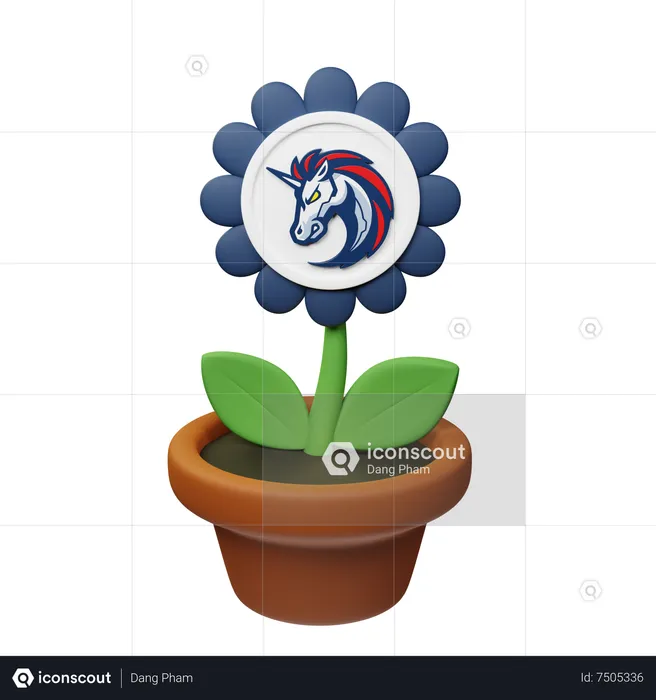 1 Inch Crypto Plant Pot  3D Icon